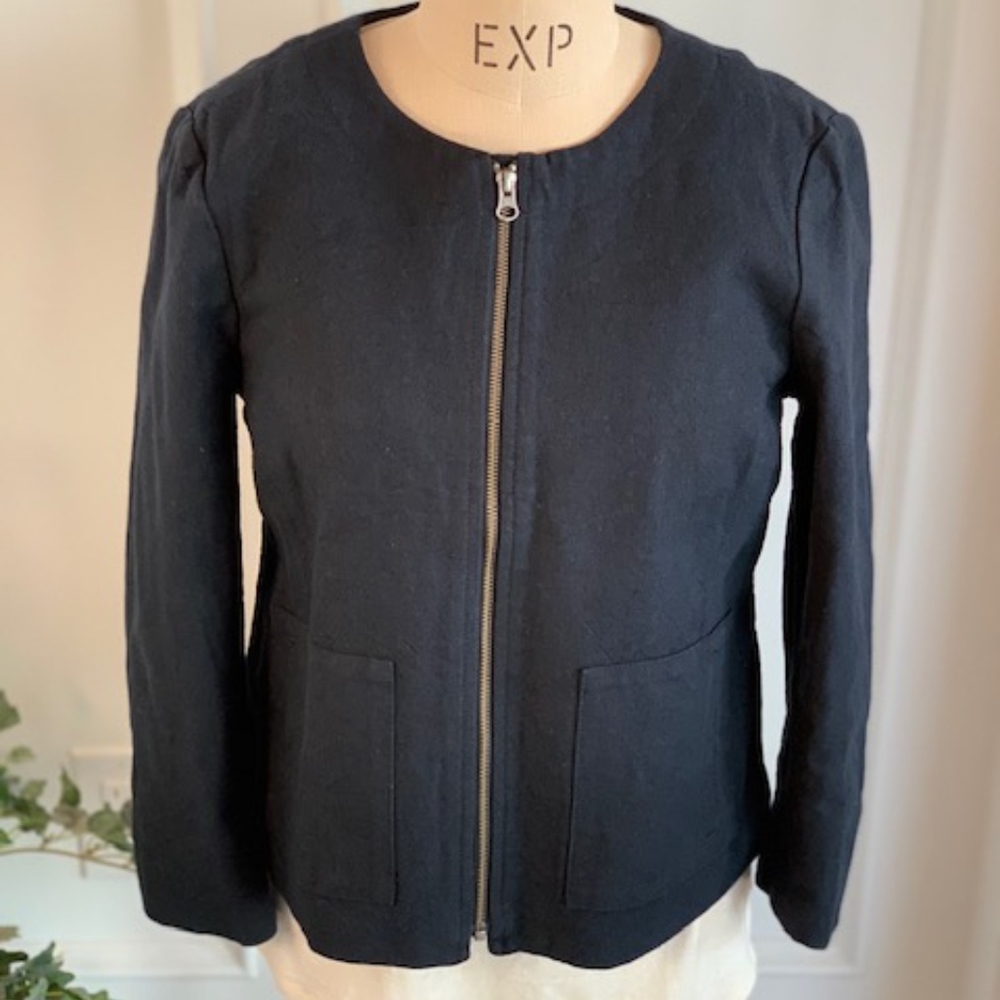 Loft NWT Women's Linen Collarless Jacket